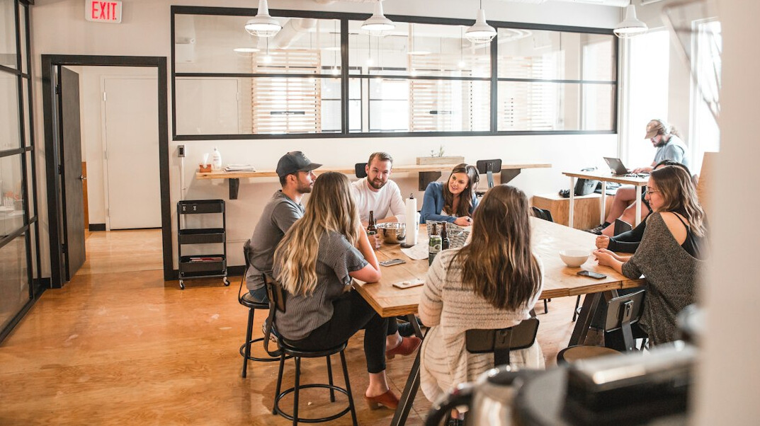 team discussion in office
